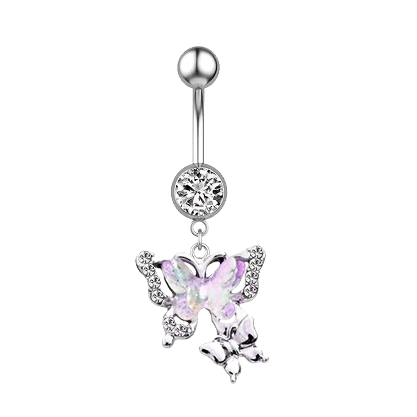 Shiny Belly Ring Butterfly Jewelry