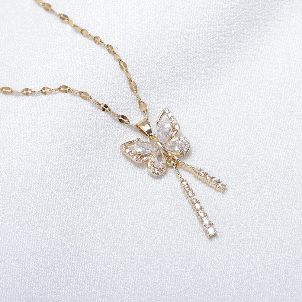 Zircon Tassel Necklace