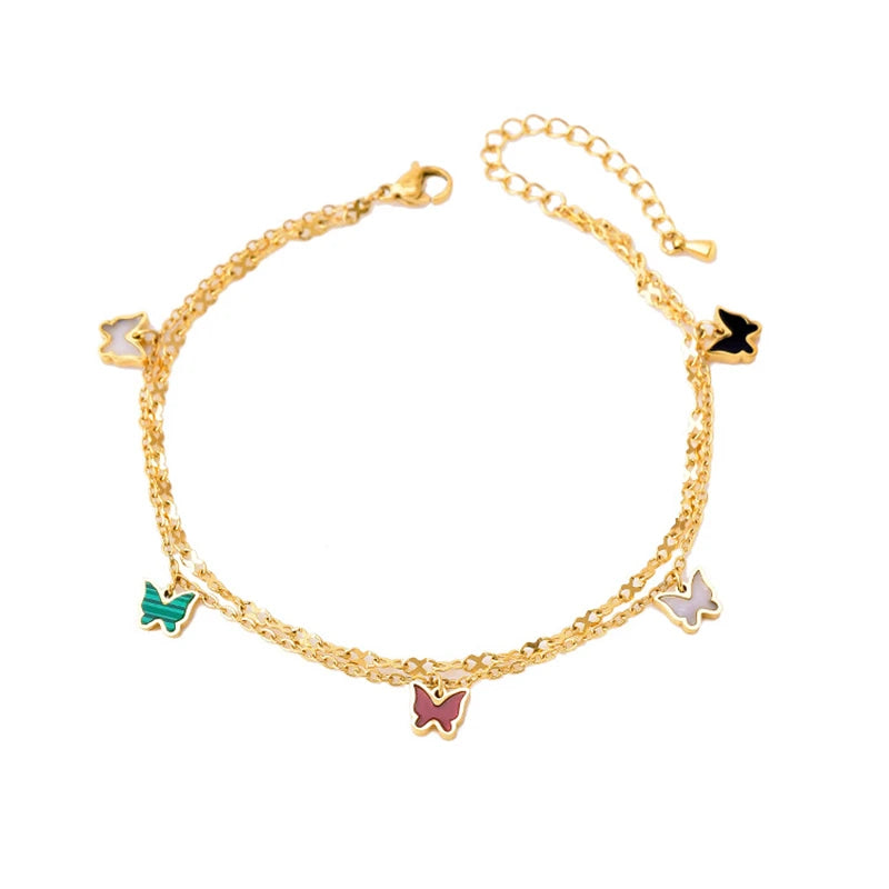 Shell Charm Layered Butterfly Jewelry