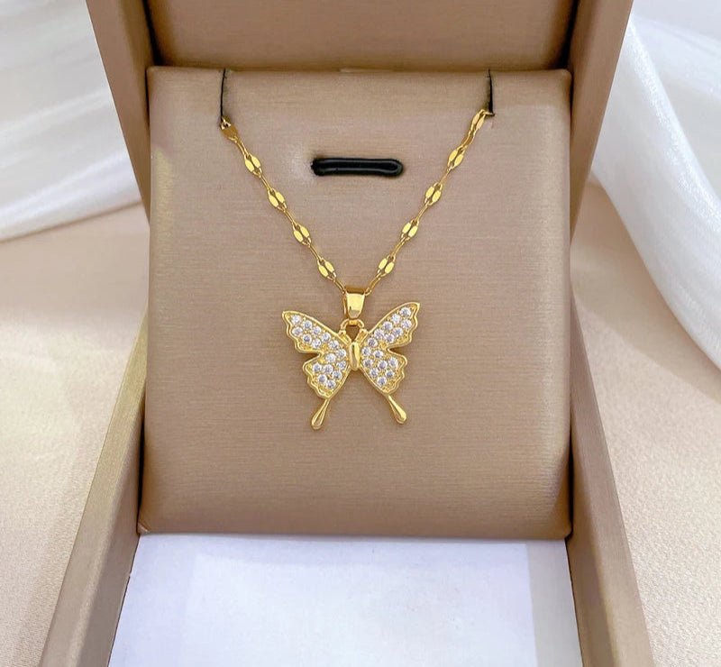 Gold Butterfly Necklace Butterfly Jewelry