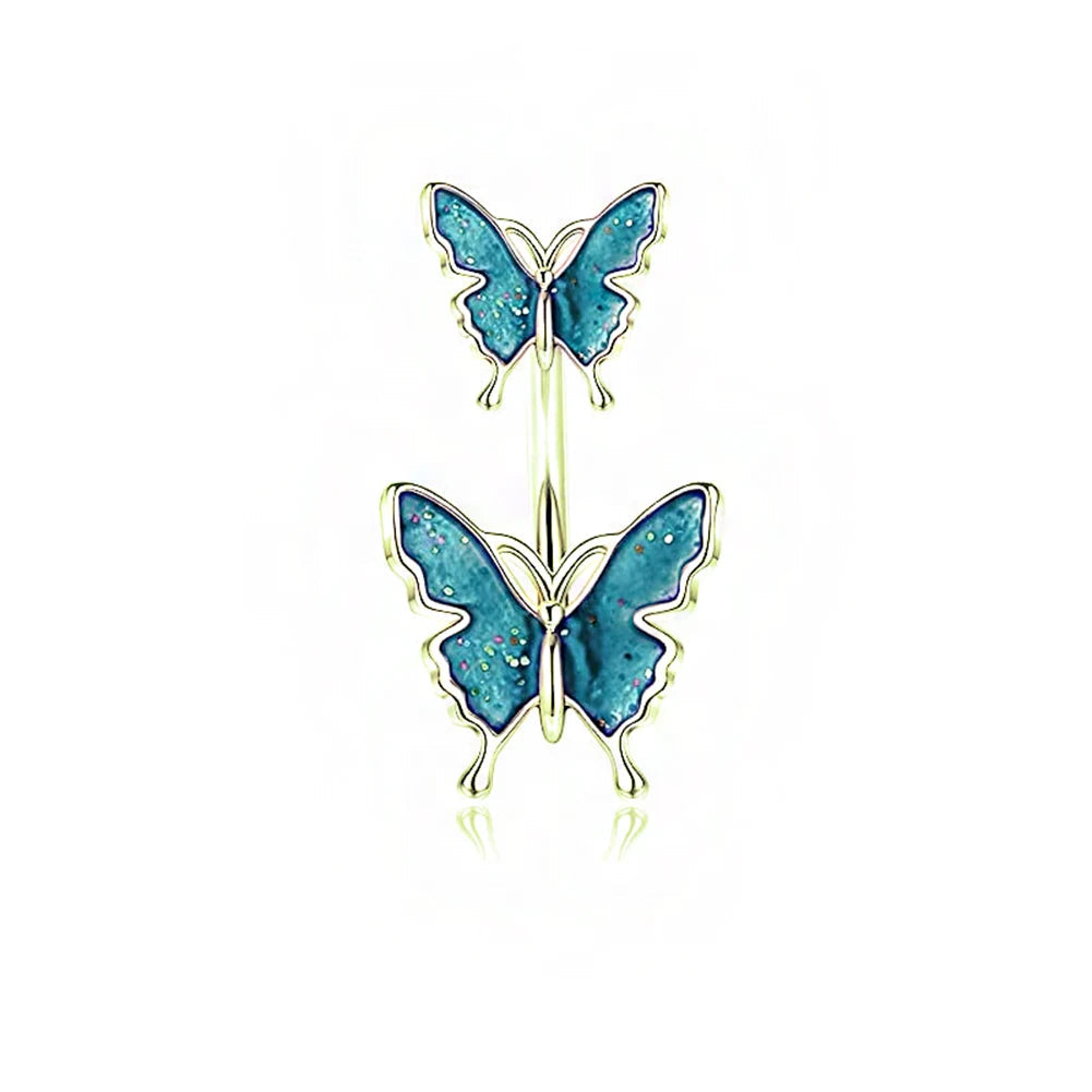 Shiny Belly Ring Butterfly Jewelry