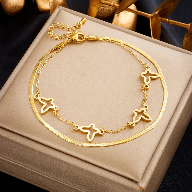 Double Layer Charm Butterfly Jewelry