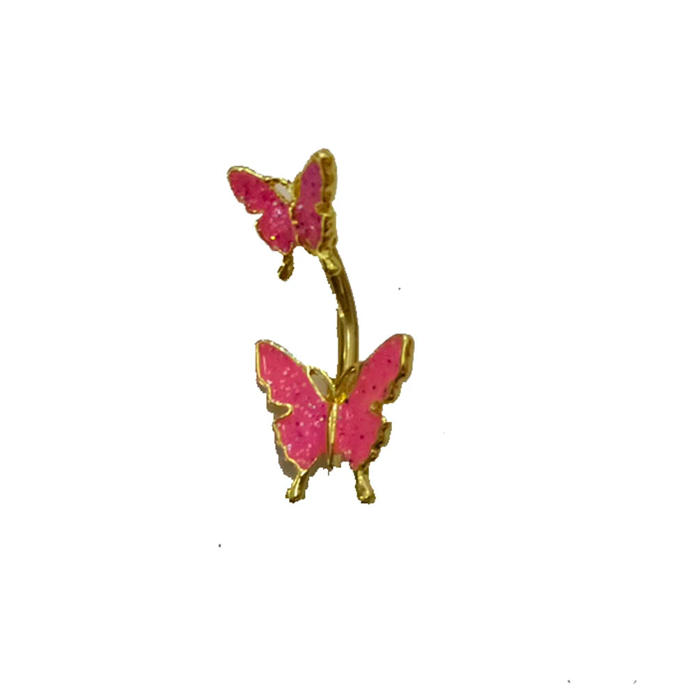 Shiny Belly Ring Butterfly Jewelry